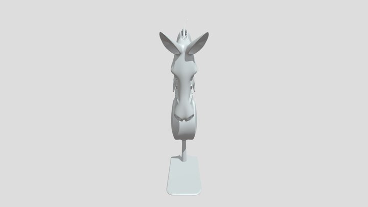 Horse head sculpture with artistic cutouts 3D Model
