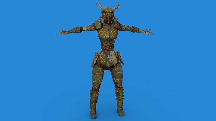 Female Forrest knight 3D Model