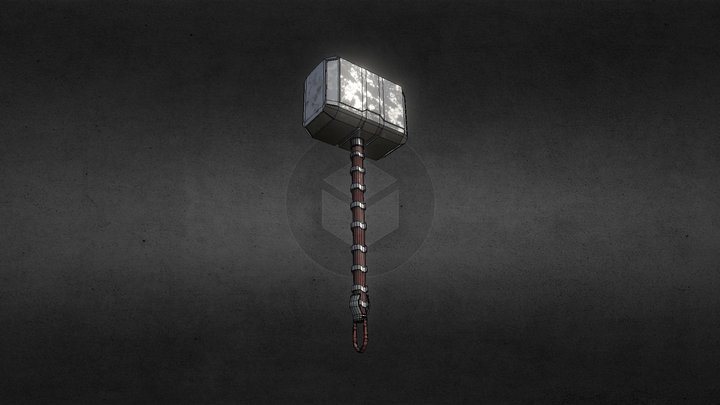 Mjolnir Low Poly 3D Model