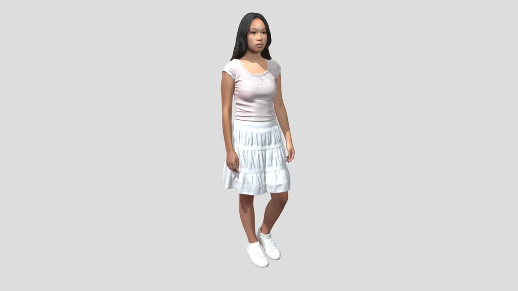 Pastel Stripes and White Skirt