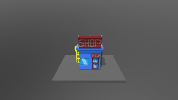 Small voxel shop 3D Model
