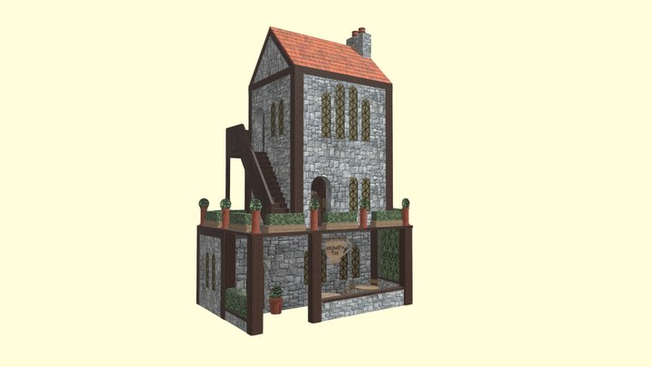 Maison de thé médiévale 3D Model