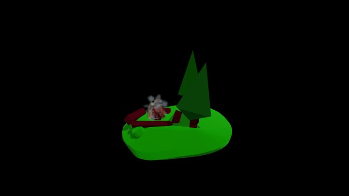 Camp fire scene 3D Model