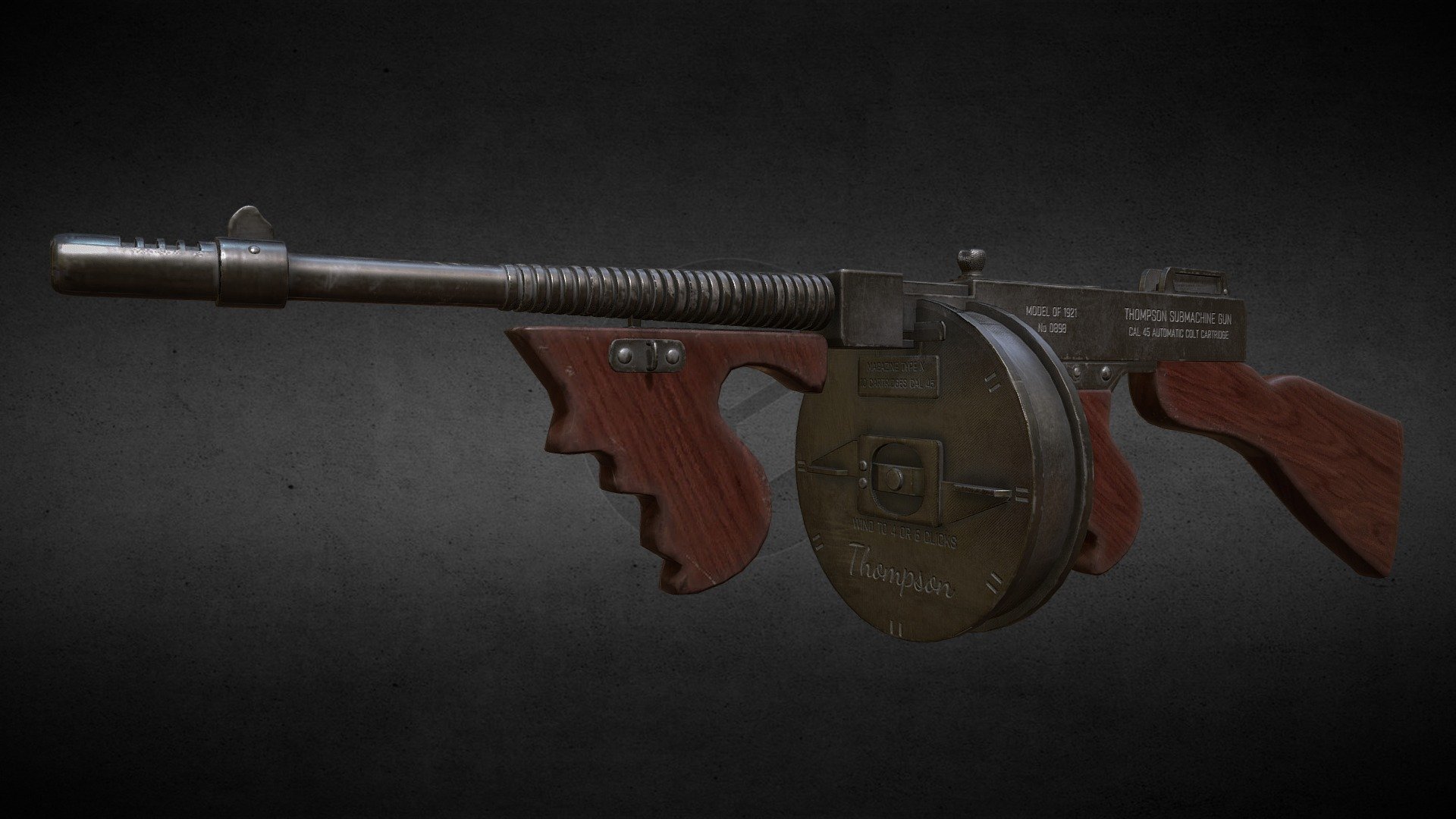 Tommy Gun - 3D model by Ivan Bosque (@IvanBosque) [46a1b8c] - Sketchfab