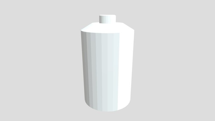 A clear cylinder bottle 3D Model