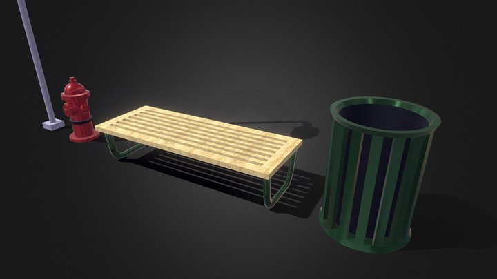 Exterior lowpoly asset pack for videogames 3D Model