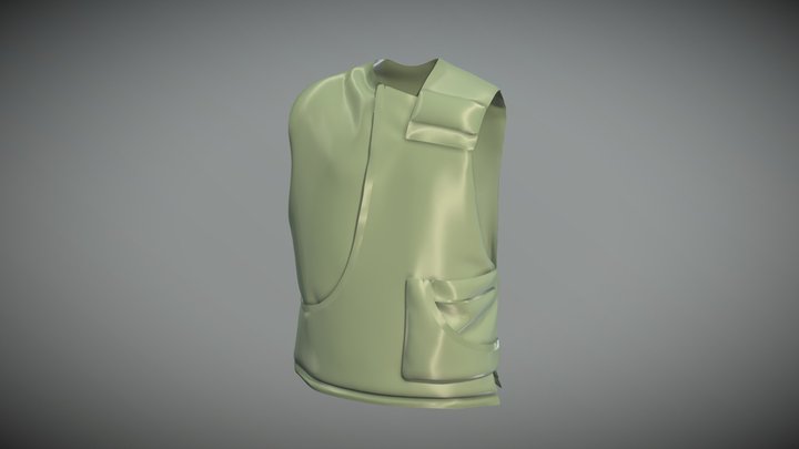 Y2K sleeveless outdoor jacket 3D Model