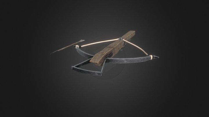 Medieval Crossbow with Bolt 3D Model