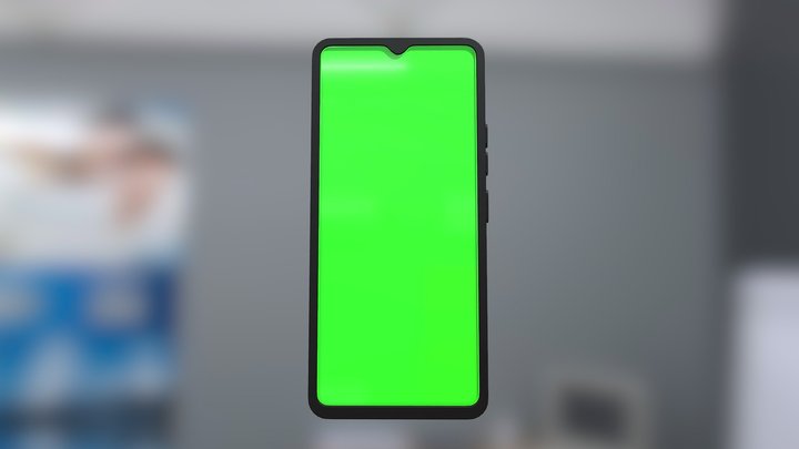 Smartphone - Low Poly with greenscreen 3D Model