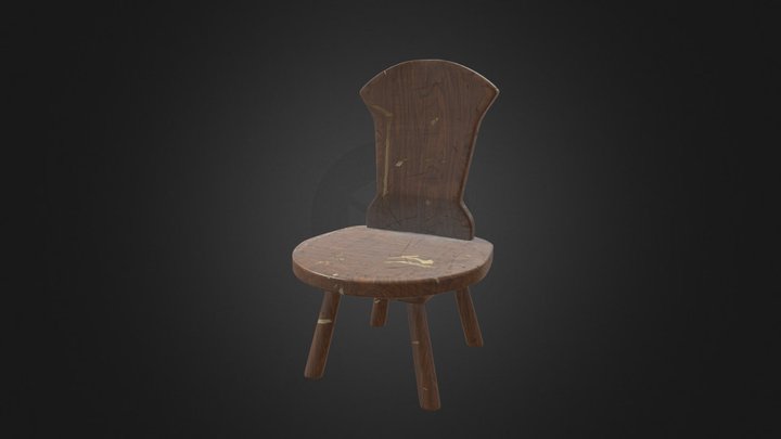 silla taberna medieval 3D Model
