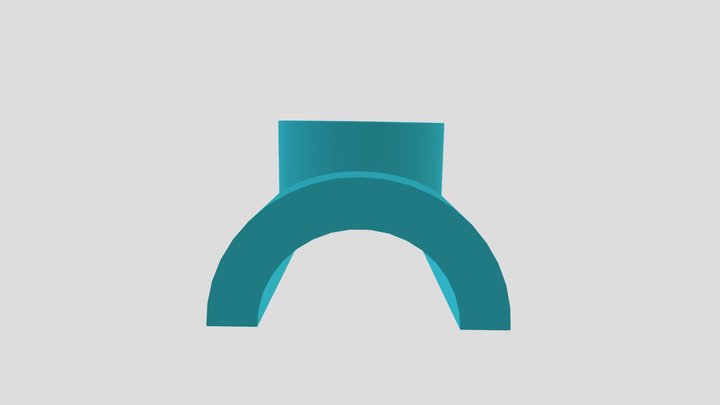 6-11_1（2）圆柱半圆柱相贯后开孔 3D Model