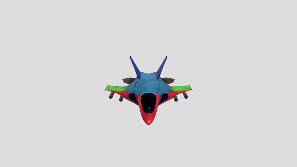 Stylized F22 Fighter Jet White Red