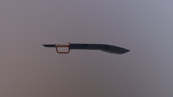 Black steel kukri 3D Model