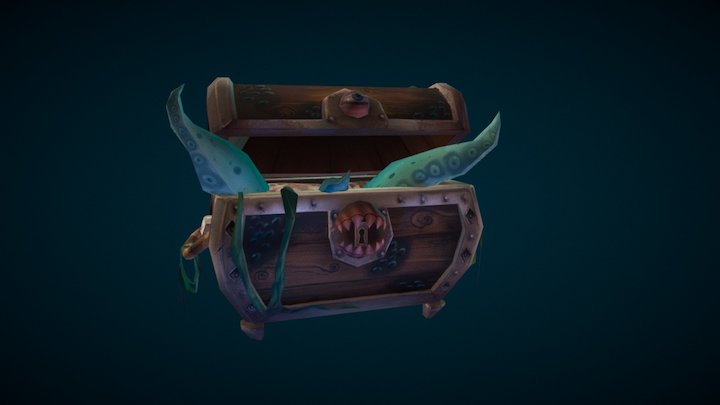 Low Poly Treasure Chest 3D Model