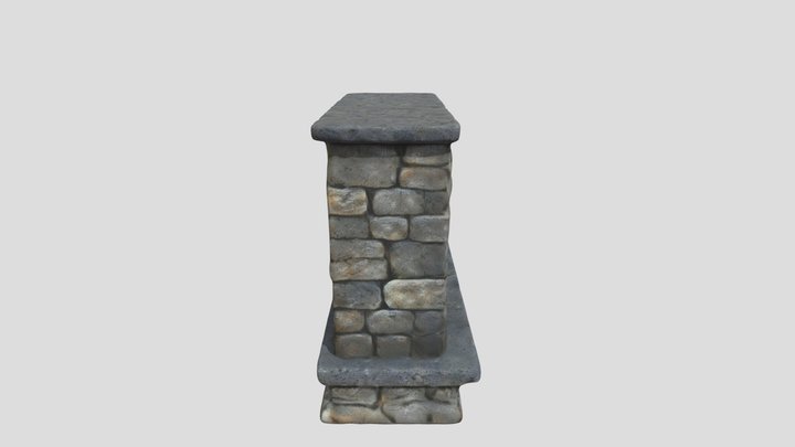 A  Stone Fireplace 3D Model