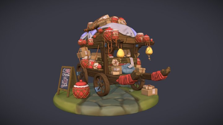 Honey Merchants Wagon 3D Model
