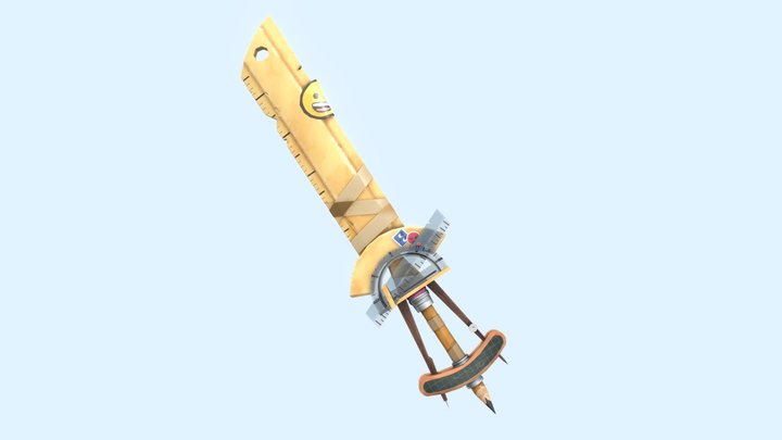 Stylized Geometric Sword 3D Model