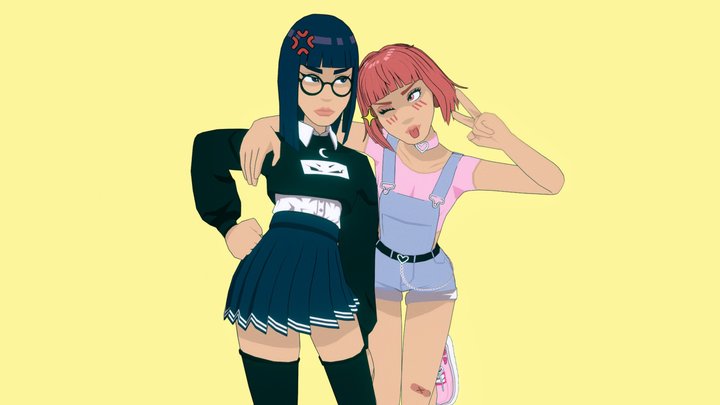 Opposites Attract 🔮🎀 3D Model