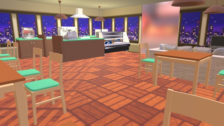 the Cat Cafe 3D Model