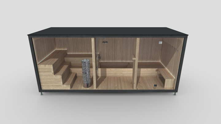 Modern Sauna Three Rooms 3D Model