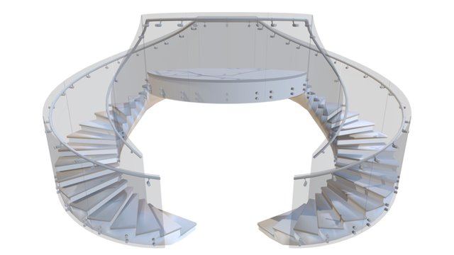 3DMD Railing post on panel 3D Model