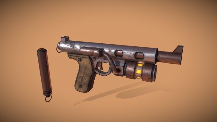 Diesel punk USSR gun 3D Model