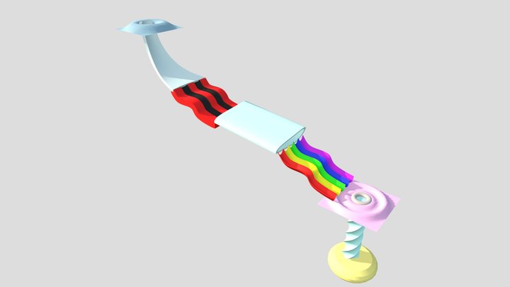 Marble Madness - Rainbow slide 3D Model