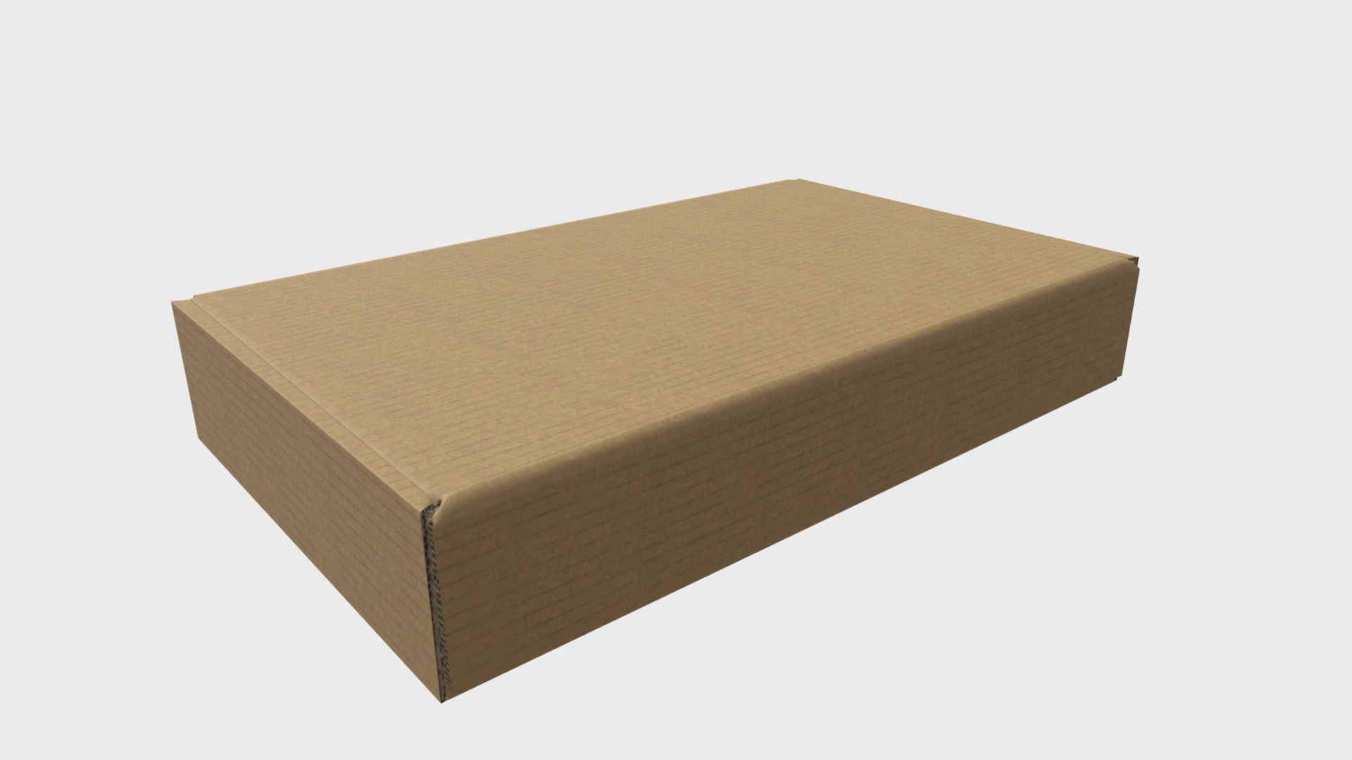 3D model Closed carton box - This is a 3D model of the Closed carton box. The 3D model is about a wooden box with a white background.