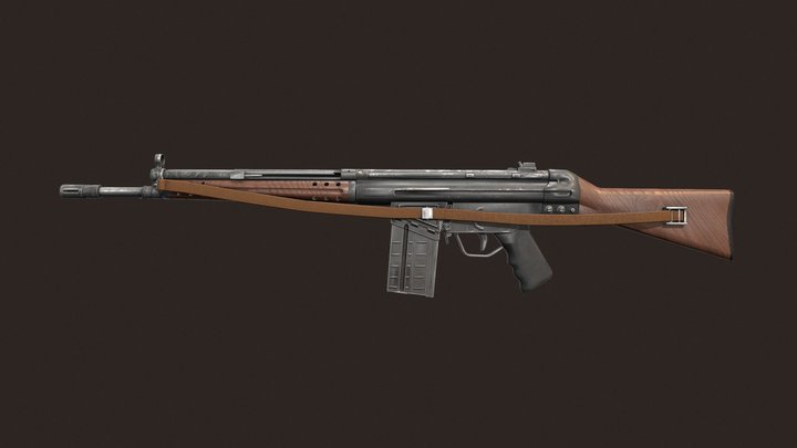 Heckler & Koch G3 Wooden [Free] 3D Model