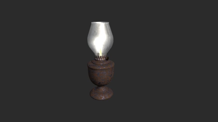 Old Oil Lamp 3D Model