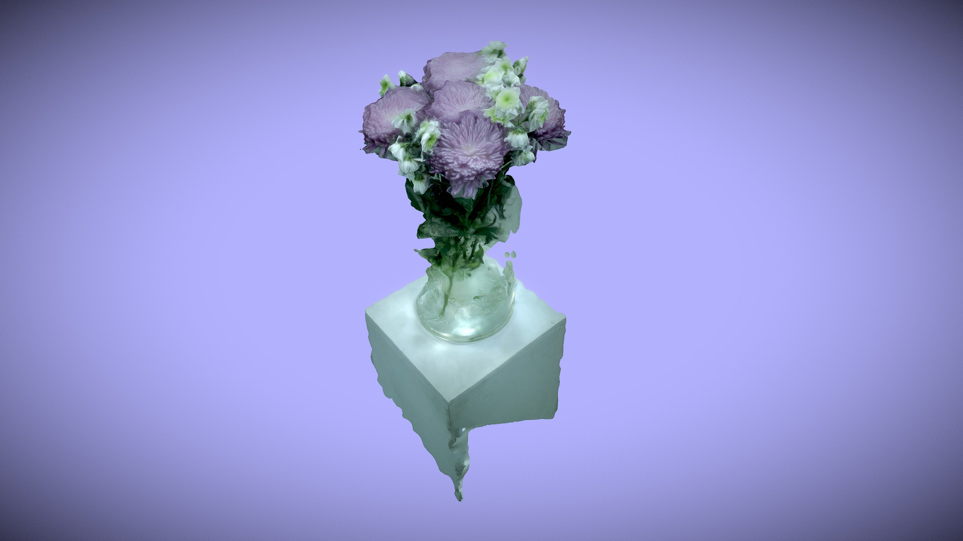 3D model Flowers - This is a 3D model of the Flowers. The 3D model is about a vase with flowers.