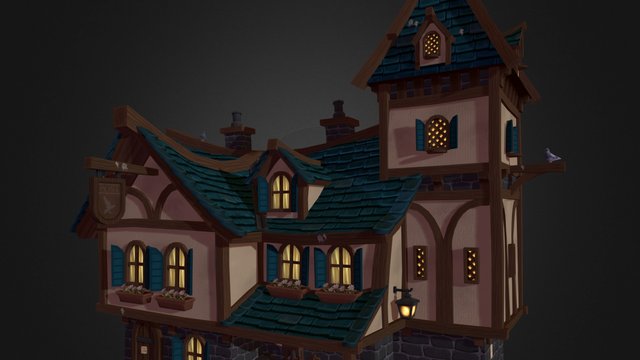 Medieval Pigeon Post - Night 3D Model