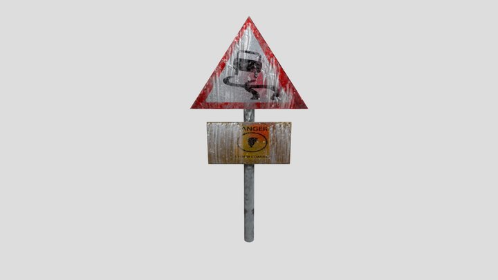 Warning Road Sign – Modelo 3D gratuito STL
