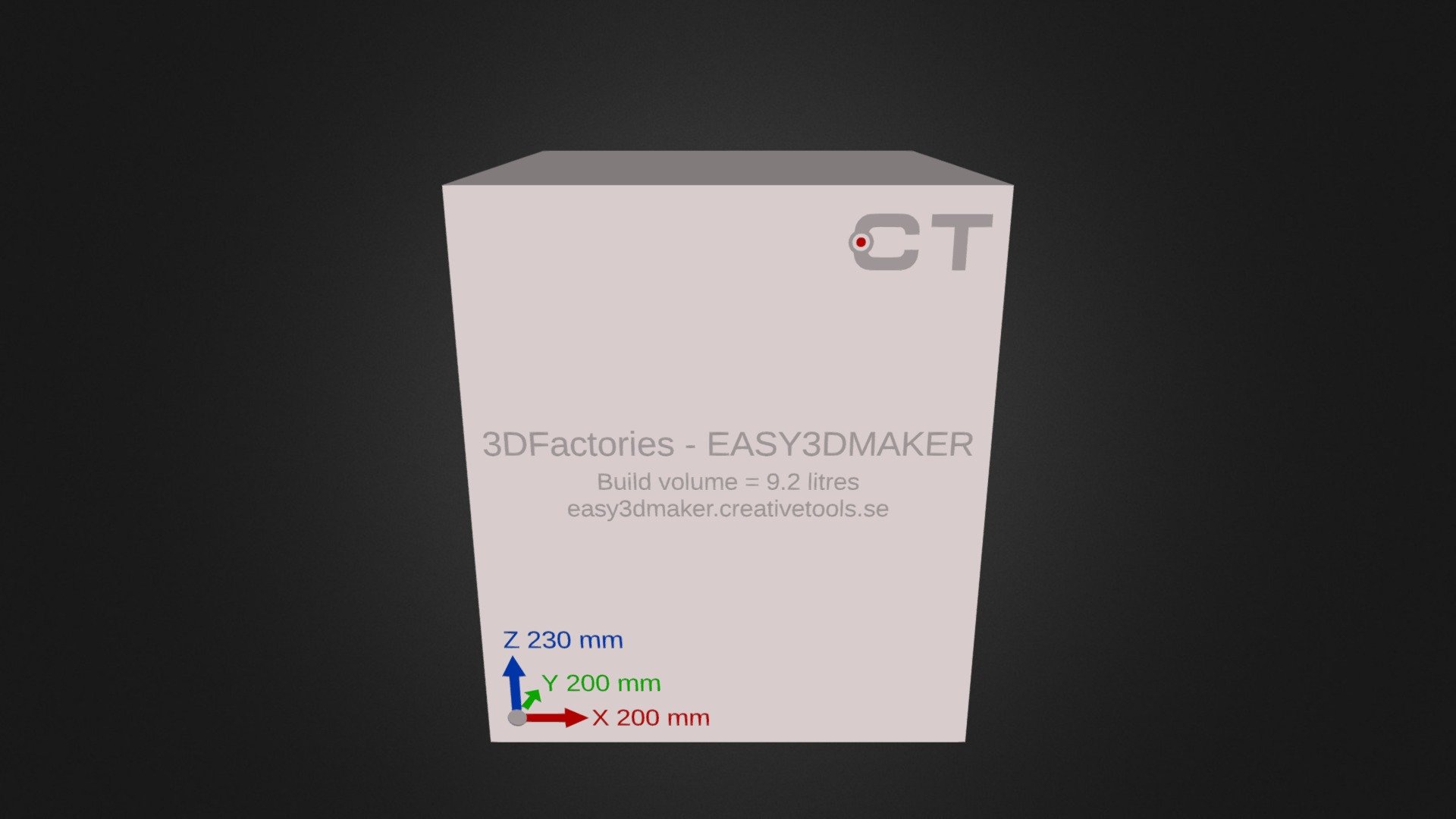 3DFactories EASY3DMAKER 3D-print Build Volume