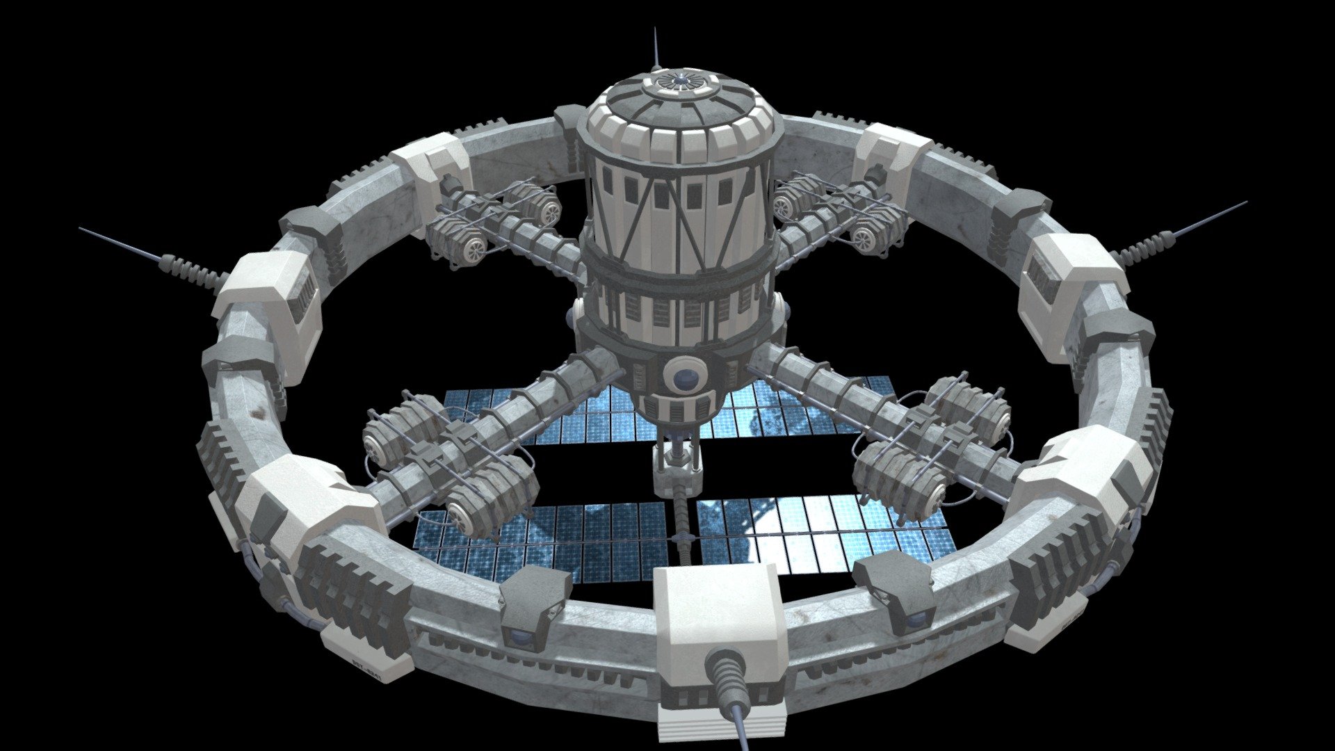 Sci-Fi Space Station - 3D model by Duster (@duster3d) [46cb9eb] - Sketchfab