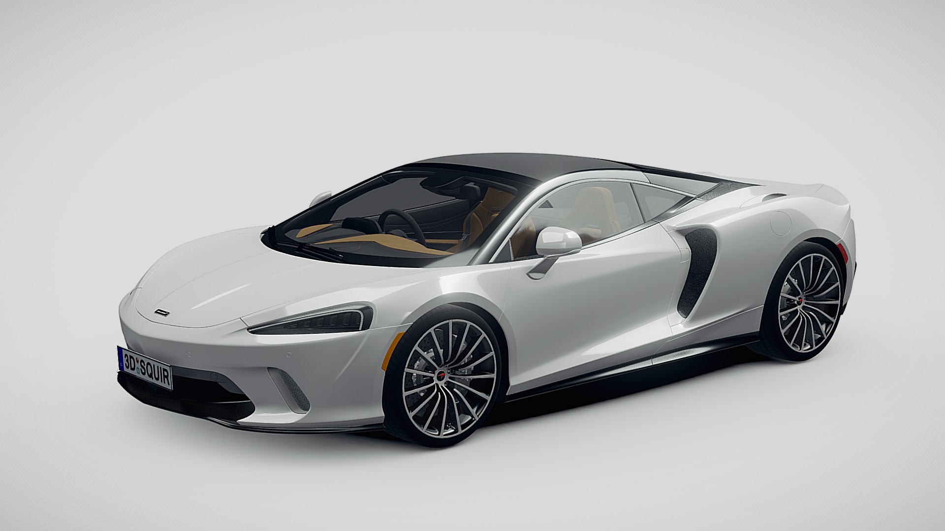 3D model McLaren GT 2020 - This is a 3D model of the McLaren GT 2020. The 3D model is about a silver sports car.