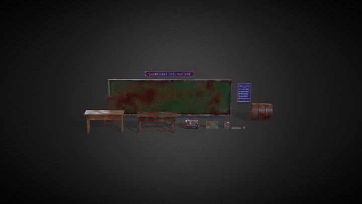 Vật Phẩm Trường Học Cho Game Kinh Dị 3D Model