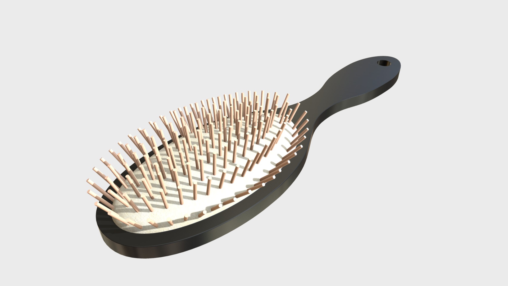 3D model Cushion pin brush - This is a 3D model of the Cushion pin brush. The 3D model is about a silver and black hat.