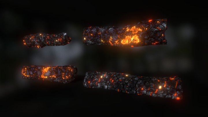 Firewood Pack Burned 4K 3D Model