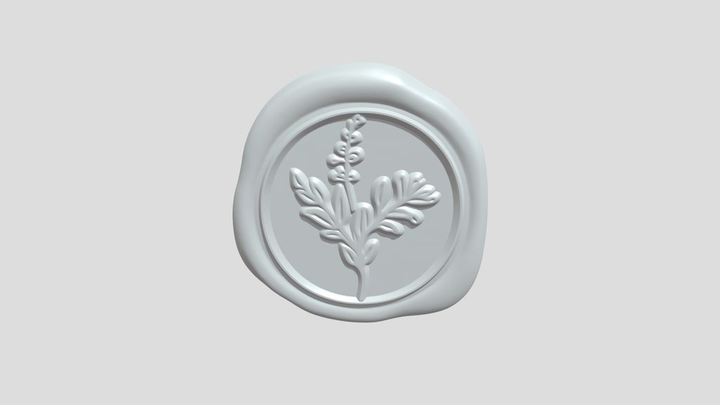 Red wax seal with plant