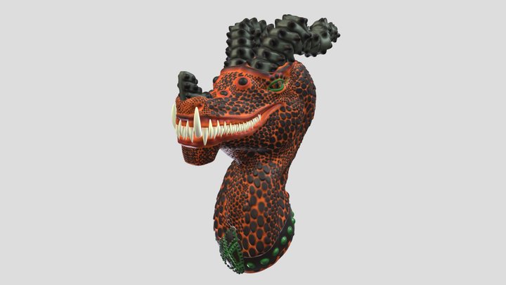 Lava Dragon Bust 3D Model