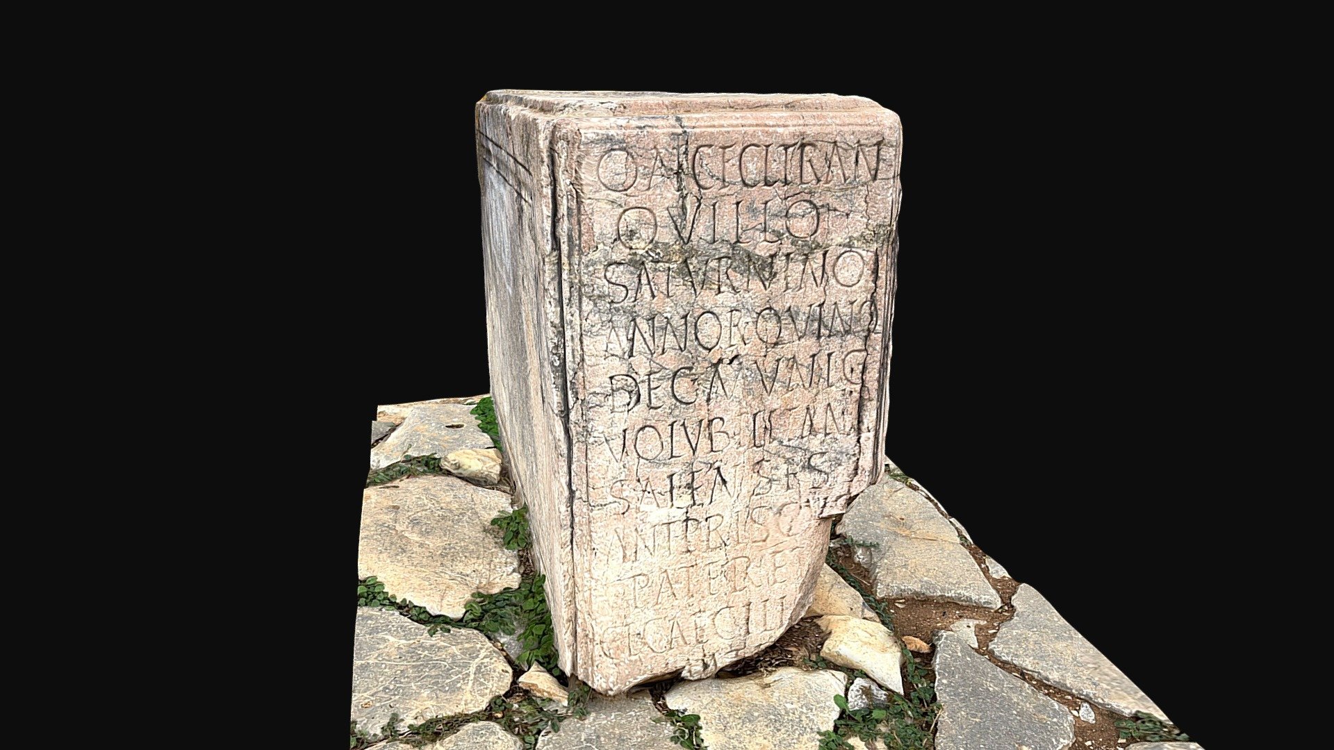 Socle statue Quinto Antonio Tranquillo Saturnino — Sketchfab embed 3D viewer
