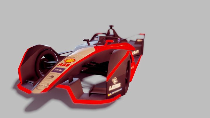 Formula E Nissan Gen2 2019/2020 Lowpoly 3D Model