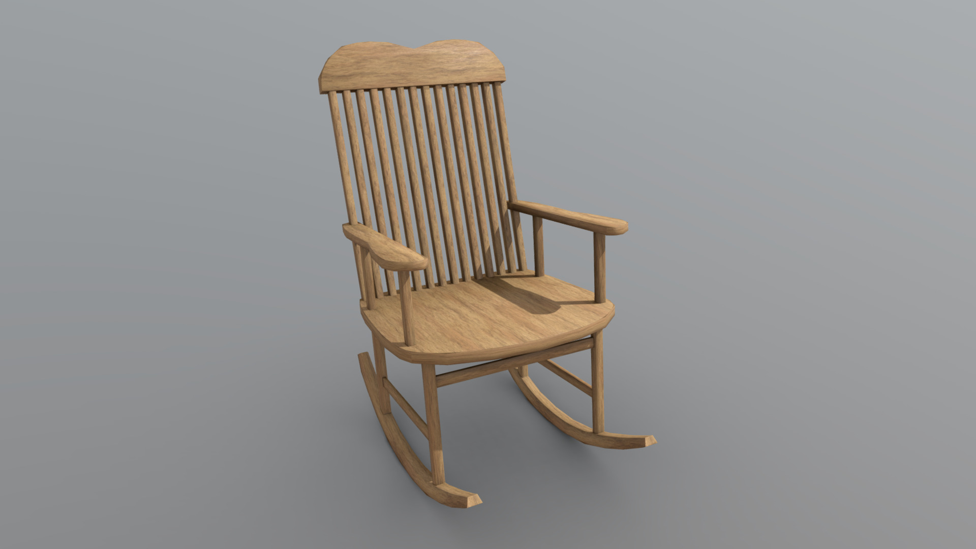 3D model Rocking Chair - This is a 3D model of the Rocking Chair. The 3D model is about a wooden chair with a cushion.