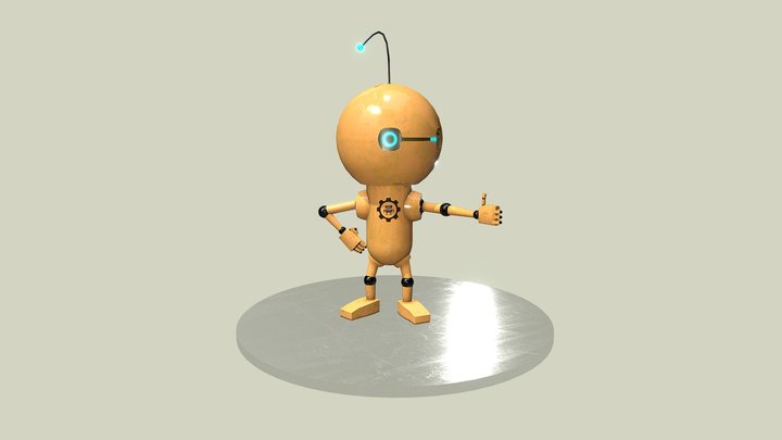 Cute Robot Fito at your Service 3D Model