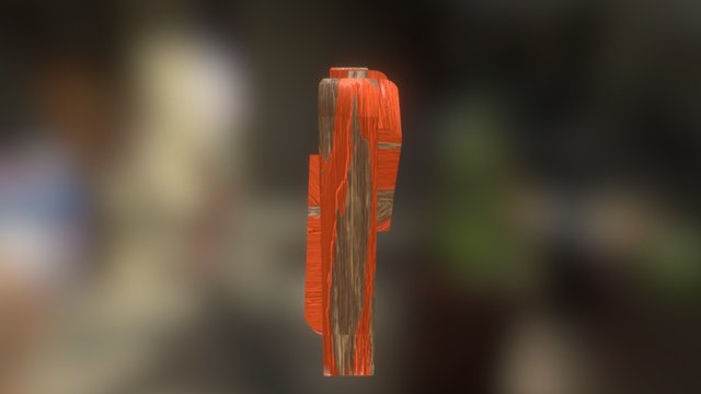 Realistic Old Painted Wood 1 Red 3D Model