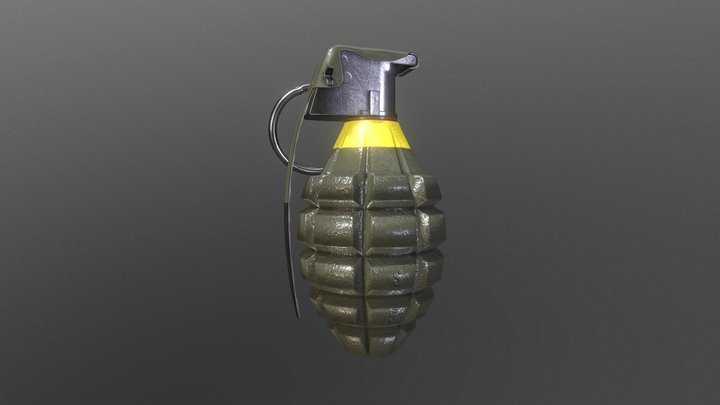 Mk 2 Grenade New Low-Poly 3D Model