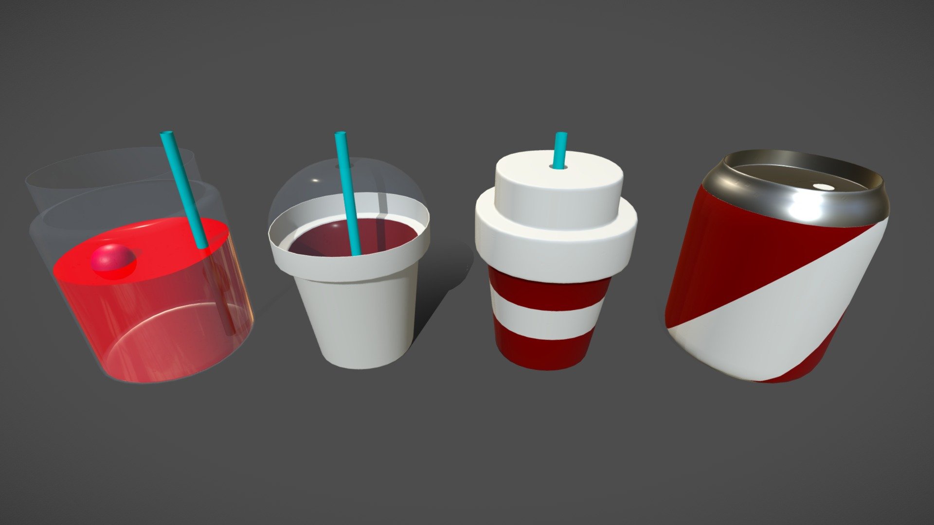 Drinks | Free Props Low poly