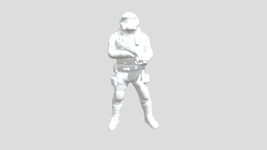 Futuristic Hazmat Soldier 3D Model Sci Character