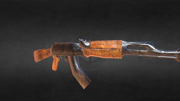Ak-47-Low-Poly 3D Model